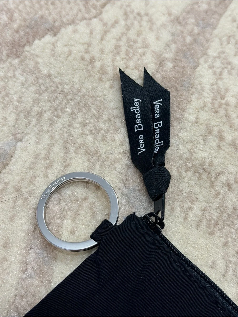 Vera Bradley Black ID Badge Holder Keychain